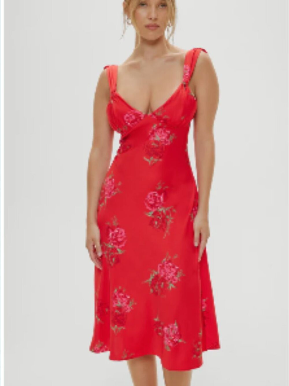 NWT FRANKIE'S BIKINIS - Aurora Satin Floral Midi Dress - SMALL